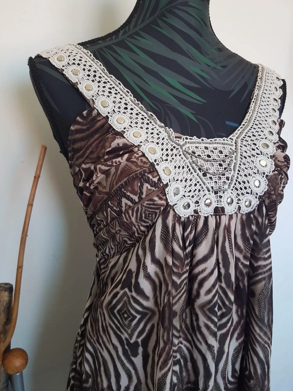 Brown, off-white dress – photo 2